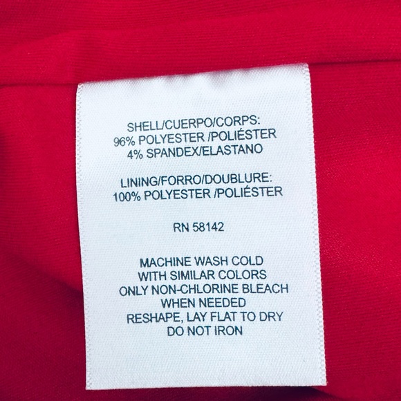 Donna Morgan Maggy keyhole long sleeves sheath dress cherry red US 6 Small - Picture 9 of 12